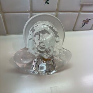 Lalique Savior Jesus Christ Bust figurine Crystal Art Glass Sculpture